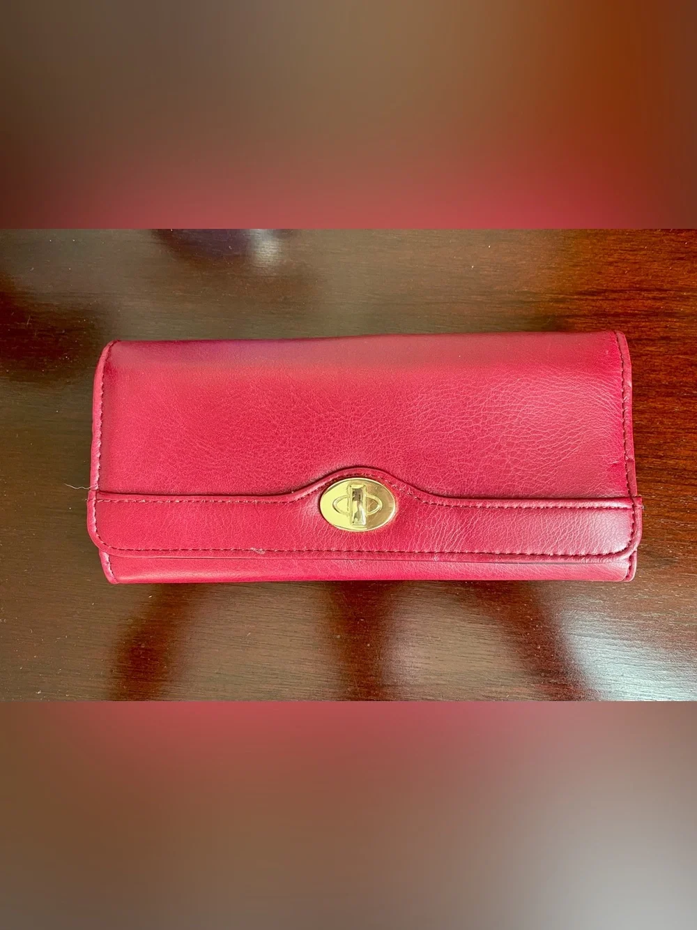 Red Wallet with Gold Turn-Lock - NWT